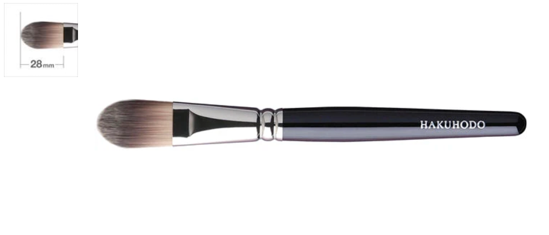 Hakuhodo G517 Foundation Brush Round & Flat BkSL (Hair:Synthetic fiber)