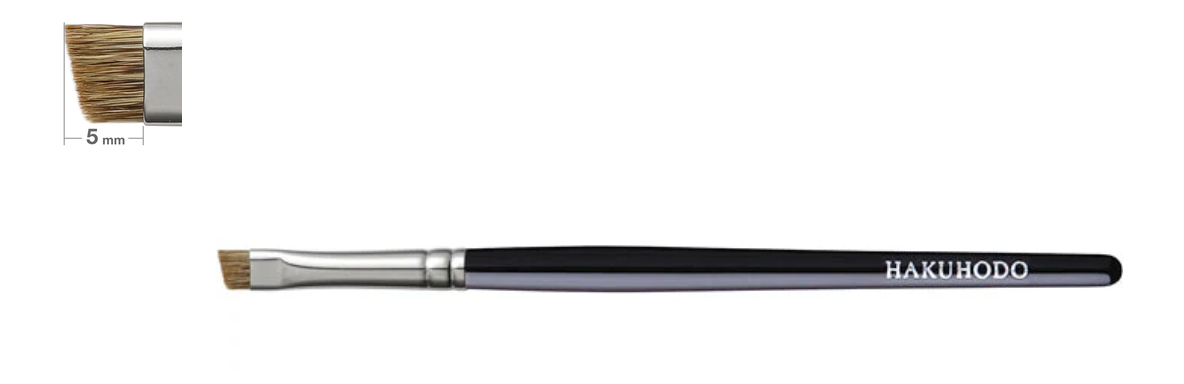 Hakuhodo G5586 Angled Eyebrow Brush (Hair Type: Badger) BkSL