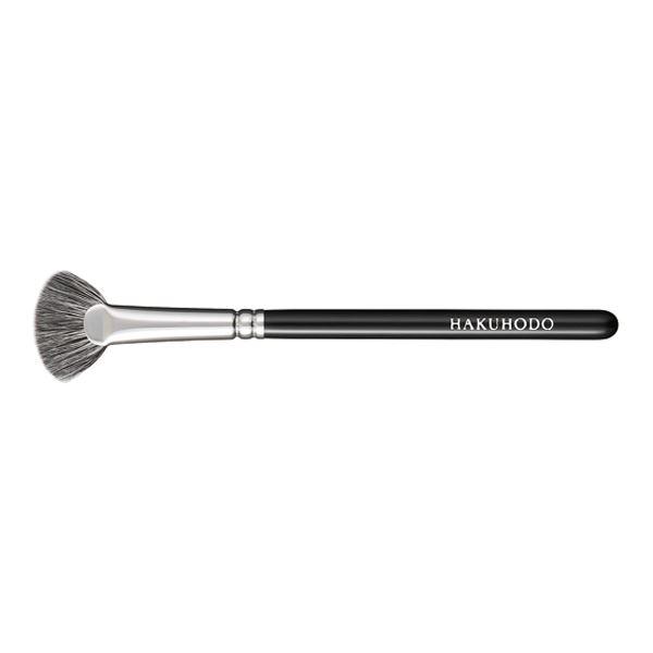 Hakuhodo F7145 BkSL Ougi short and fan shaped L (Hair: Blue squirrel ・ Goat)
