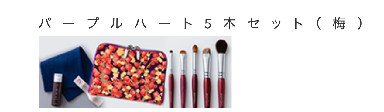 Bisyodo  Purple Heart Eye Makeup Brush 5-Piece Set + Short Handle Brush Case (PH-SET5)