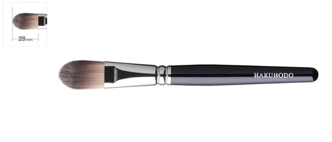 Hakuhodo G517　Foundation Brush　Round & Flat (Hair:Synthetic fiber)