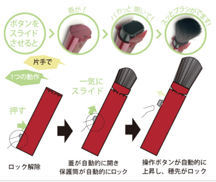 Takeda Portable Face & Cheek Brush 2 Colors S013FG (100% Goat Hair)