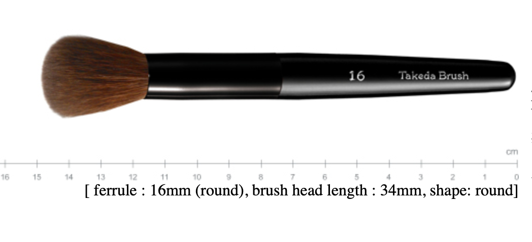 Takeda 16RS SQU R (red squirrel) Cheek/highlight Brush -Red Squirrel hair 100% (European style dressed)