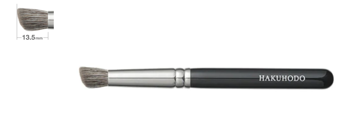 Hakuhodo G125ABKSL EYESHADOW BRUSH ROUND & ANGLED [HB0240]    ( Hair: Grey Squirrel & Goat ) Use: Eyeshadow