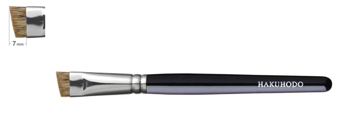 Hakuhodo G5582 Angled Eyebrow Brush (Hair Type: Badger) BkSL