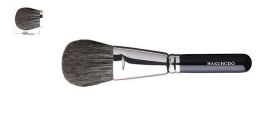 Hakuhodo G501 Blush Brush Round & Flat BkSL (Hair:Blue squirrel & Goat)