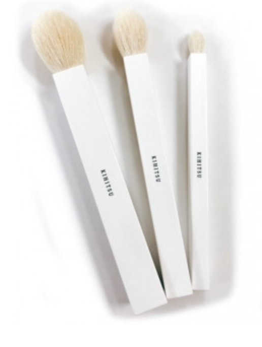 Kihitsu Square brush set (goat) + Facial Cleansing Brush( shikaku4) with a Paulownia box