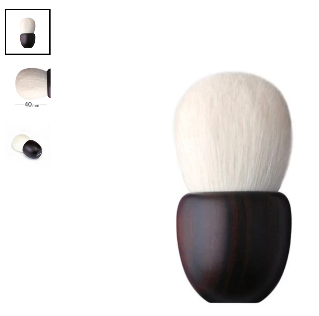 Hakuhodo Kokutan Kinoko Brush White  (Hair:Goat & Synthetic fiber)黒檀 きのこ筆Wh